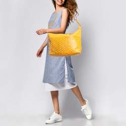 Goyard Yellow Goyardine Coated Canvas and Leather Grenadine Hobo