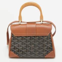 Goyard Brown Goyardine Coated Canvas and Leather Mini Saigon Top Handle Bag