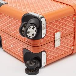Goyard Orange Goyardine Coated Canvas Bourget PM Trolley Case