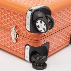 Goyard Orange Goyardine Coated Canvas Bourget PM Trolley Case