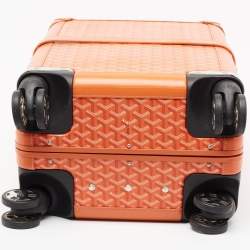 Goyard Orange Goyardine Coated Canvas Bourget PM Trolley Case