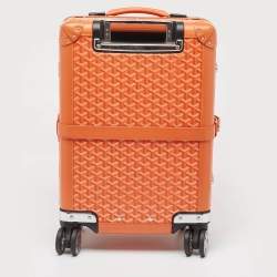 Goyard Orange Goyardine Coated Canvas Bourget PM Trolley Case