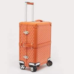 Goyard Orange Goyardine Coated Canvas Bourget PM Trolley Case