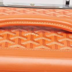 Goyard Orange Goyardine Coated Canvas Bourget PM Trolley Case