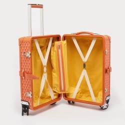 Goyard Orange Goyardine Coated Canvas Bourget PM Trolley Case