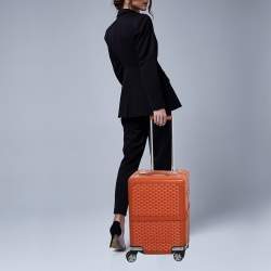 Goyard Orange Goyardine Coated Canvas Bourget PM Trolley Case