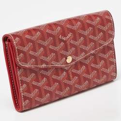 Goyard Red Goyardine Coated Canvas Double Flap Continental Wallet
