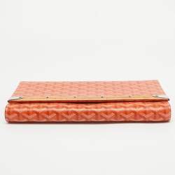 Goyard Orange Goyardine Coated Canvas Monte Carlo Bois Clutch