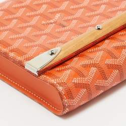 Goyard Orange Goyardine Coated Canvas Monte Carlo Bois Clutch