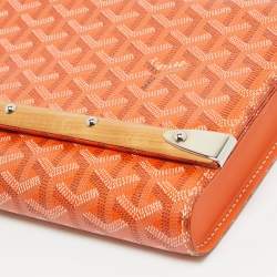 Goyard Orange Goyardine Coated Canvas Monte Carlo Bois Clutch