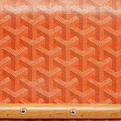Goyard Orange Goyardine Coated Canvas Monte Carlo Bois Clutch
