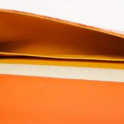 Goyard Orange Goyardine Coated Canvas Monte Carlo Bois Clutch