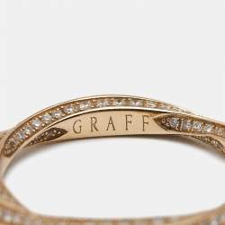 Graff Sprial Pave Diamond 18k Rose Gold Ring Size 49