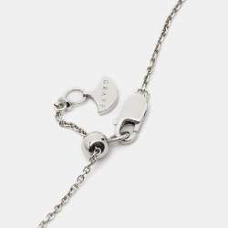 Pre Owned Graff Double Butterfly Silhouette Diamond 18k White Gold Pendant Necklace