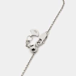 Pre Owned Graff Double Butterfly Silhouette Diamond 18k White Gold Pendant Necklace