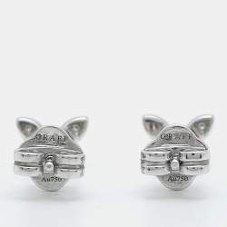 Graff Butterfly Pavé Diamond 18k White Gold Small Stud Earrings