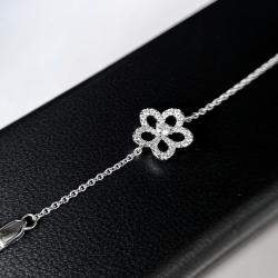 Graff 18K White Gold Diamond Wild Flower Floral Bracelet
