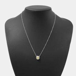 Pre Owned Graff Icon Cushion Cut Yellow Diamond 18K White Gold Pendant Necklace