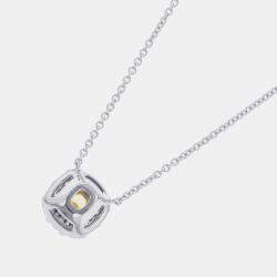 Pre Owned Graff Icon Cushion Cut Yellow Diamond 18K White Gold Pendant Necklace