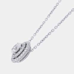 Pre Owned Graff Oval Cut Twin Constellation Diamond 18K White Gold Necklace