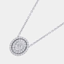 Pre Owned Graff Oval Cut Twin Constellation Diamond 18K White Gold Necklace
