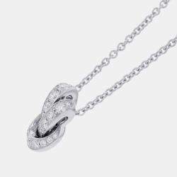 مملوكة مسبقًا Graff Tilda's Bow Pave 18K White Gold Diamond Pendant Necklace