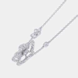 Pre Owned قلادة جراف وايلدفلاور المزدوجة من الذهب الأبيض عيار 18 مرصعة بالماس