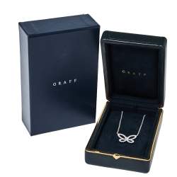 Graff Butterfly Silhouette Diamond 18K White Gold Pendant Necklace