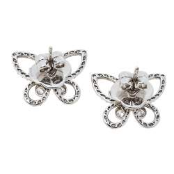 Pre Owned Graff Butterfly Silhouette Diamond 18K White Gold Stud Earrings