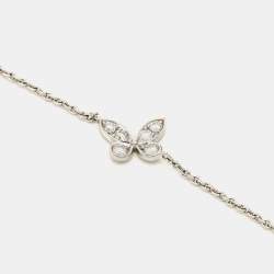 Graff Multi Butterfly Silhouette Diamond 18k White Gold Pendant Necklace