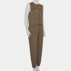Greylin Military Green Synthetic Sleeveless Klark Jumpsuit M
