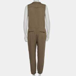 Greylin Military Green Synthetic Sleeveless Klark Jumpsuit M