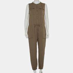 Greylin Military Green Synthetic Sleeveless Klark Jumpsuit M