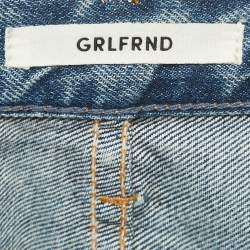 Pre Owned Grlfrnd Navy Blue Ripped Denim Karolina Jeans S Waist 28"