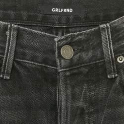 Pre Owned Grlfrnd Black Denim Ripped Skinny Karolina Jeans M Waist 27"