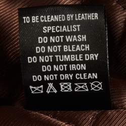 Pre Owned جاكيت جلد بني مقصوص جيرل فريند مقاس صغير جدًا (إكس إكس سمول)