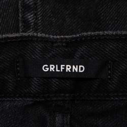 Grlfrnd Black Denim Distressed Skinny Karolina Jeans M