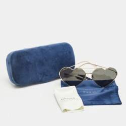 Pre Owned Gucci Black/Gold GG1283S Heart Aviator Sunglasses