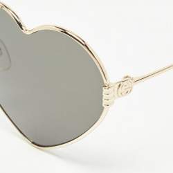 Pre Owned Gucci Black/Gold GG1283S Heart Aviator Sunglasses
