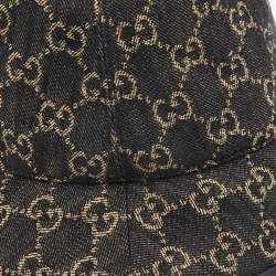 Gucci Black GG Web Denim Bucket Hat