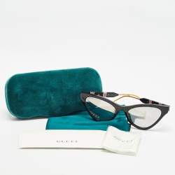 Gucci Black Mirrored GG0597S Interlocking G Crystals Cat Eye Sunglasses