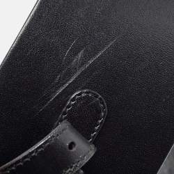 Pre Owned Gucci Black Leather Horsebit Waist Wide Belt 85CM