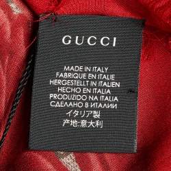 Gucci Red/Beige Arabesque Print Modal & Silk Shawl