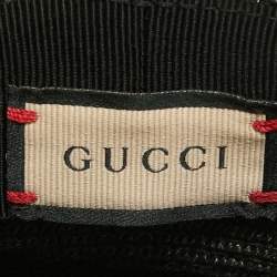 Pre Owned Gucci Black Raffia Effect Synthetic Hat 