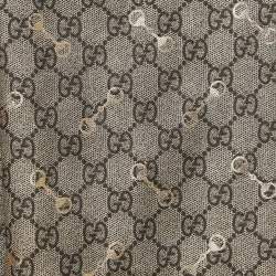 Gucci Brown/Gold Horsebit and GG Print Square Scarf
