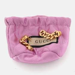 Gucci Gold Tone Interlocking G Chain Drop Earrings