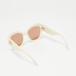 Pre Owned Gucci Off White/Brown GG0808S GG Marmont Butterfly Sunglasses