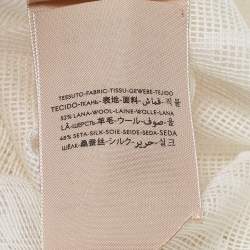 Pre Owned Gucci Off White GG Mesh Fringed Shaby Stole