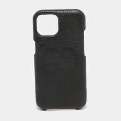 Gucci Black Jumbo GG Leather iPhone 15 Cover