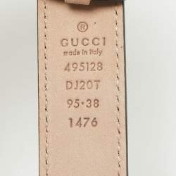 Gucci Black Leather Framed Double G Buckle Belt 95 CM